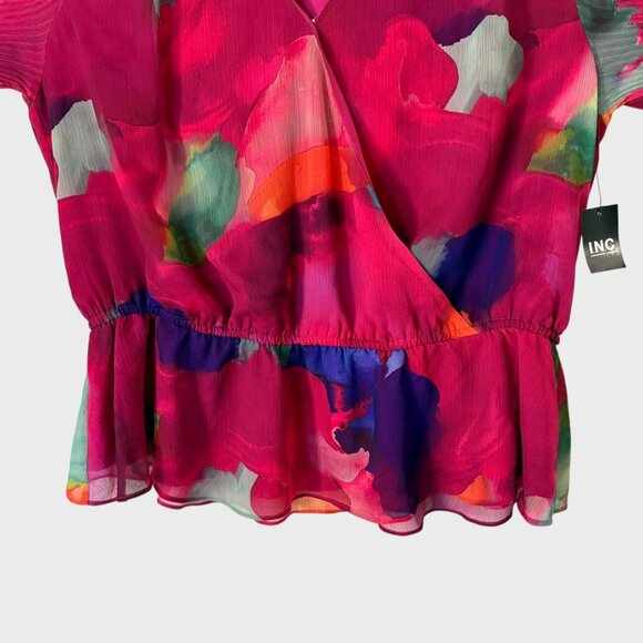 INC International Concepts Pleated-Sleeve Suplice-Neck Blouse Women's 1X New - Picture 6 of 14